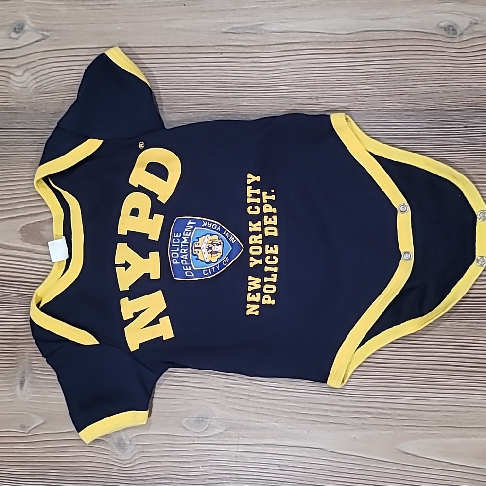 NYPD Navy and Yellow Baby Bodysuit